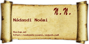 Nádasdi Noémi névjegykártya